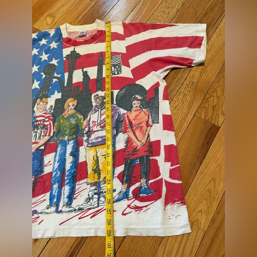 VTG 90s See You at The Pole American Flag Patriotic T Shirt Single Stitch Sz XL - Picture 11 of 14